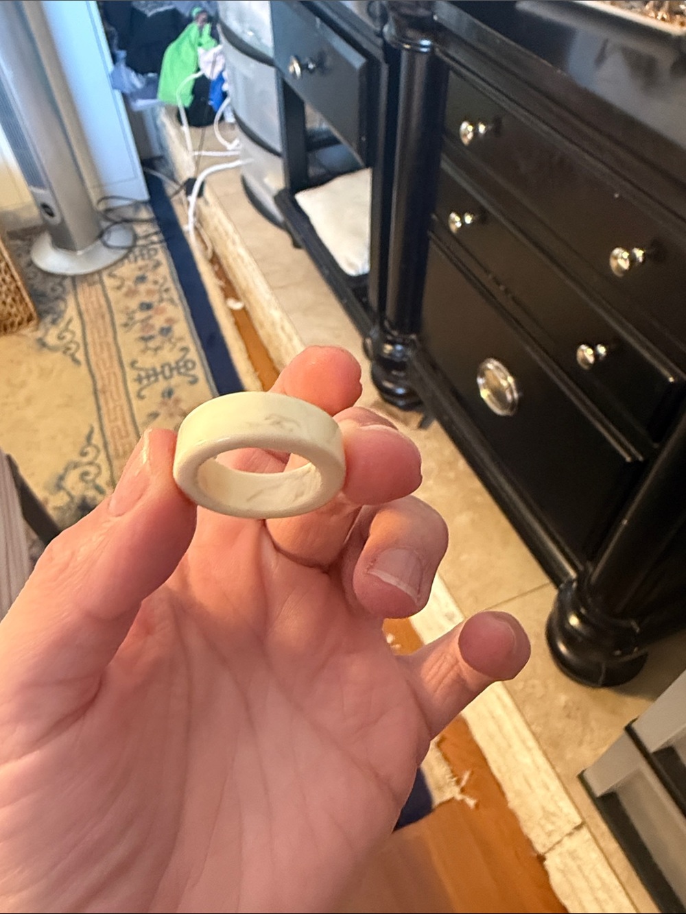 White Ceramic Band Ring - Simple Minimalist Style